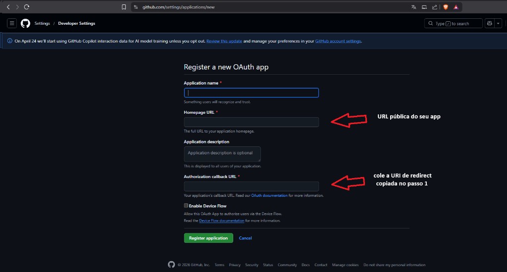 GitHub Developer Settings — OAuth Apps